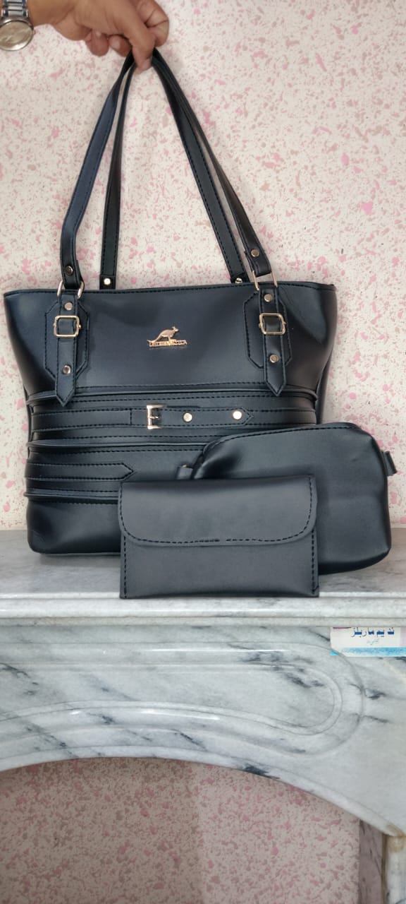 Premium 3-Piece Leather Large Women’s Bag Set
